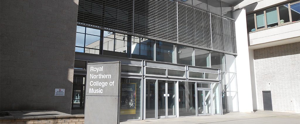 Booth Street West entrance to the Royal Northern College of Music.