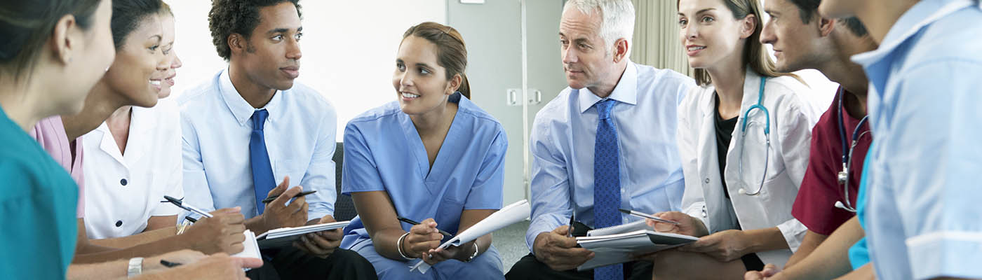 Medical staff discussing an intervention.